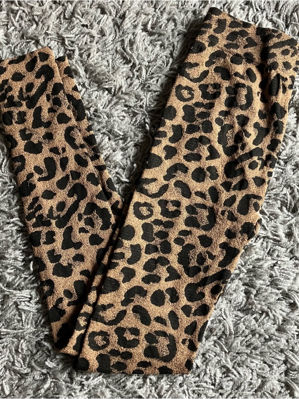 Leopard Print Footless Tights Large ( like new )
